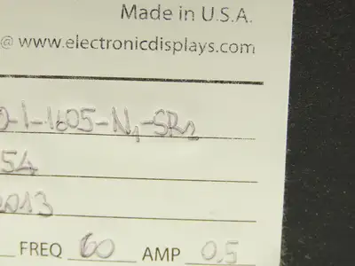 EDI ED050-I-1605-N1-SR2 Display 16 x 2" Characters Serial Interface 120v 60Hz