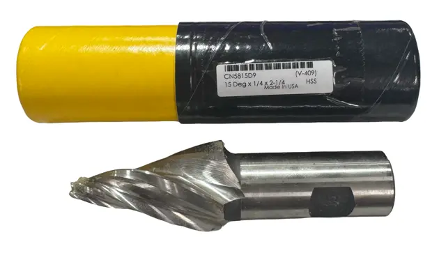 1/4" x 2-1/4" HSS Tapered End Mill 15°, 1" Shank USA Made