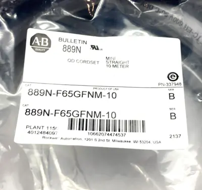New | in-Stock Allen-Bradley Ser. B Mini Cable M to F Straight 5-Pin Cable & Wire Michigan US | Maverick Industrial Sales #1390795