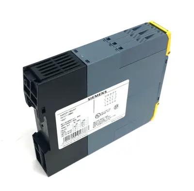 USED SIEMENS SIRIUS SAFETY RELAY, SPRING TYPE CRACKED BOTTOM CASING