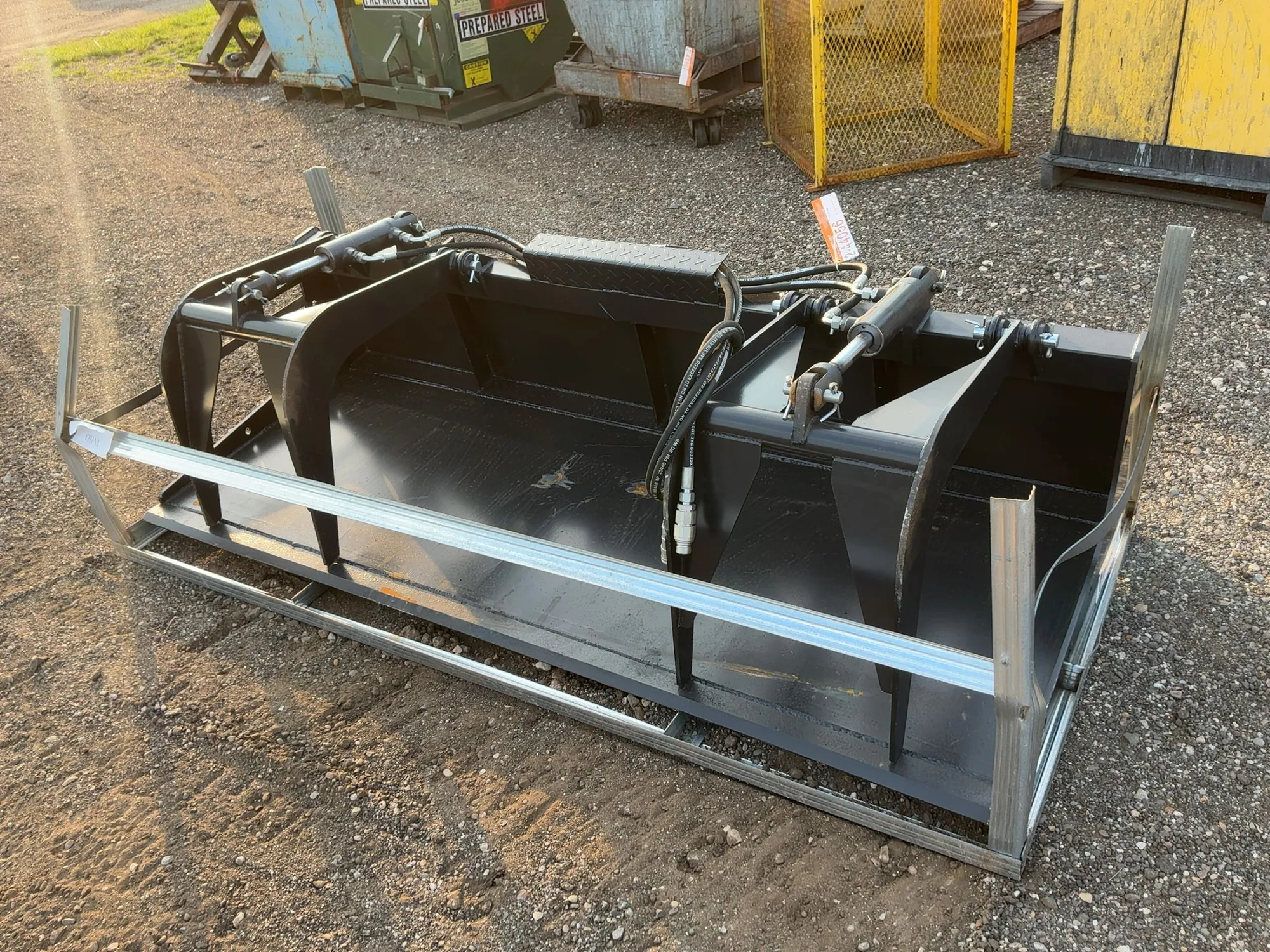 New JCT 84” Grapple Bucket Skid Steer Attachment, Universal Quick Attach, two hydraulic grapple arms...