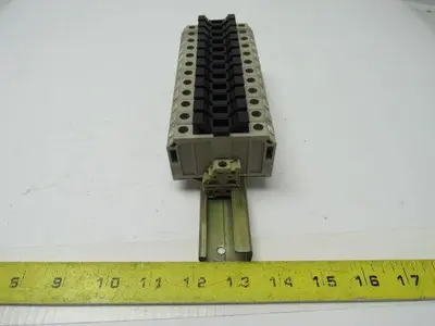 Weidmuller KSKM/32 1/4X1-1/4 Fuse Block Terminal Lot Of 12 With Mounting Rail