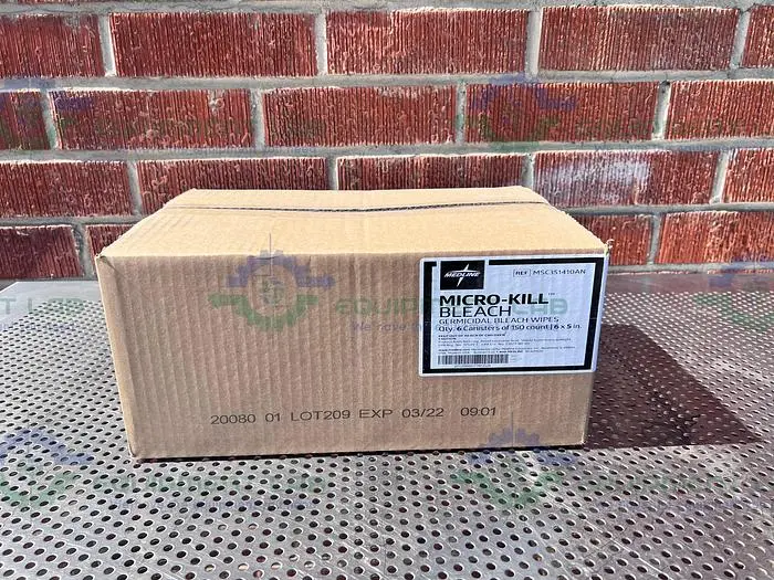 Used BOX OF 6- MEDLINE MICRO-KILL GERMICIDAL BLEACH WIPES 6X5 Medical Supplies California US | Equipment Lab #488545