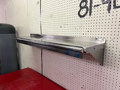 Used John Boos Used 54" X 12" Stainless Steel Shelf with Ticket Rail Racks/Shelving Illinois US | Falcon Restaurant Supply #1375098