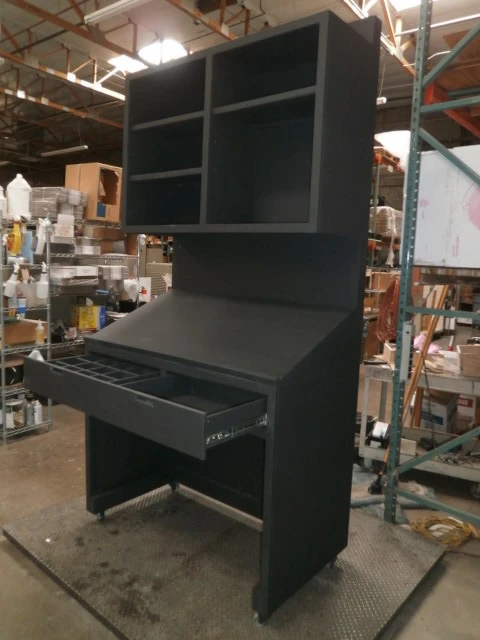 Custom Black Design Workbench Design Furniture. Re-purpose  47 1/2" X26" X 95"