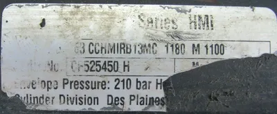 USED PARKER 63-CCHMIRB13MC-1180-M-1100 CYLINDER SER. HMI 63CCHMIRB13MC1180M1100
