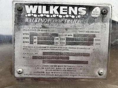 USED 2004 WILKINS WALKING / LIVE FLOOR TRAILER