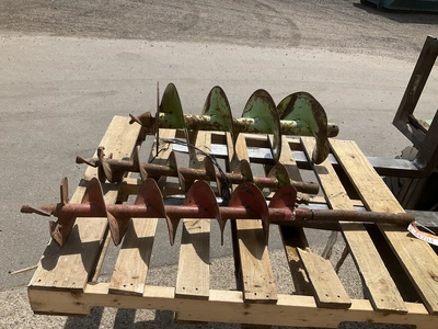 (3) 1” round drive auger bits, 6”, 8” and 12”, one 16” long extension bar but bar is bent