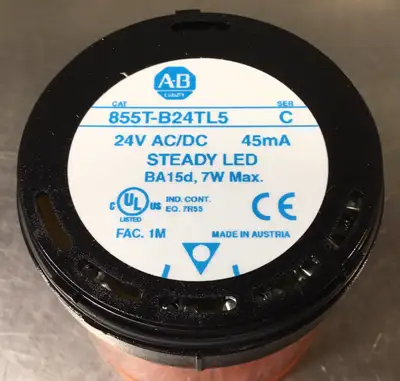 Used Allen-Bradley 855T-B24TL5 Ser. C Steady Orange LED Stack Light Light Source Equipment South Carolina US | Palmetto Automation #1160950