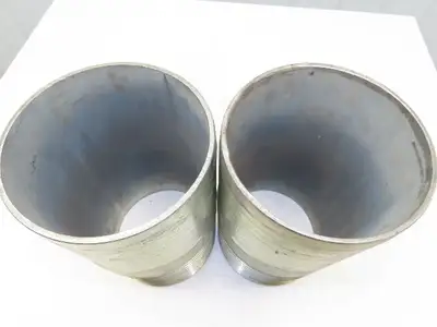 8" Coupler Mender Barbed Galvanized Steel Fitting Lot of 2
