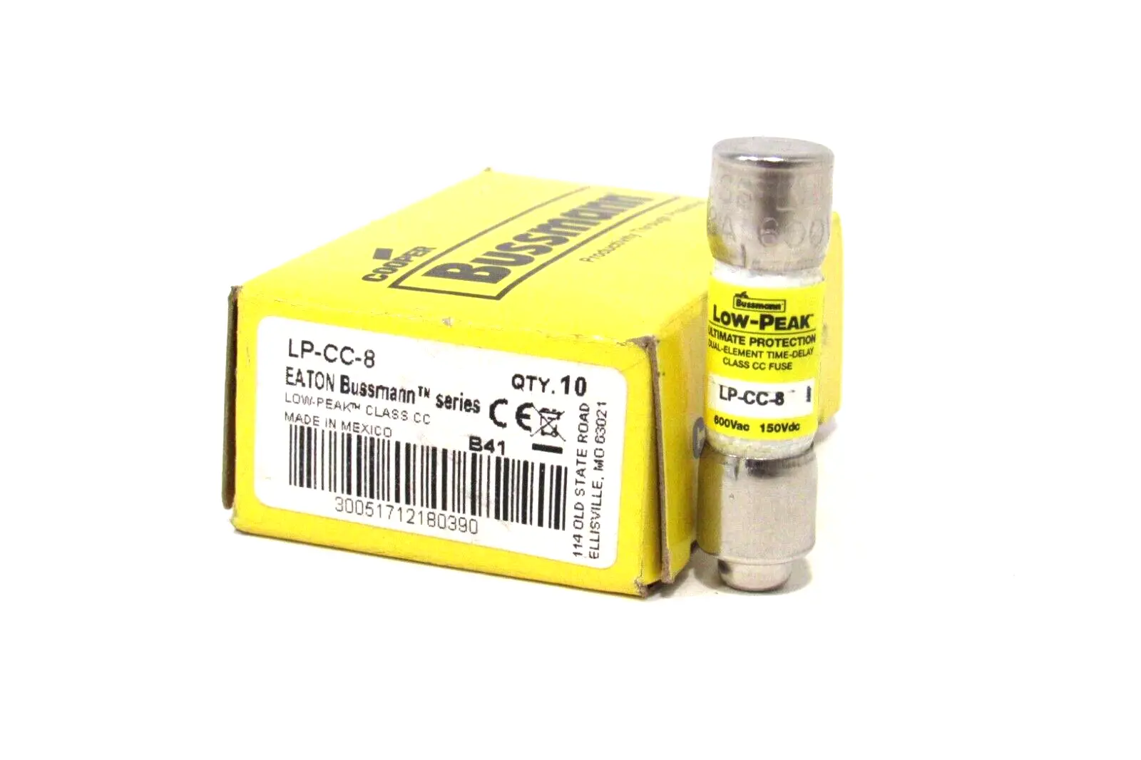 BOX OF 10 NEW LP-CC-8 FUSES LPCC8