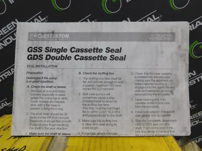 Chesterton 130709 GSS Single Cassette Seal Seal Size -20 Shaft Size 2.5 New