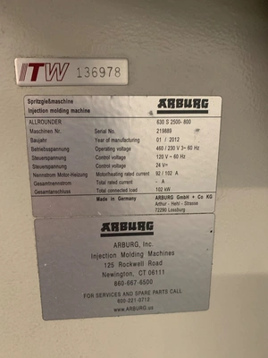 2012 ARBURG ALLROUNDER Injection Molding Machines | PM Machines (26)