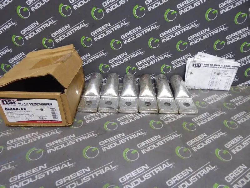 Box of 6 NSI Industries AL350-48 Compression Lugs 1/2" Bolt Size New NIB