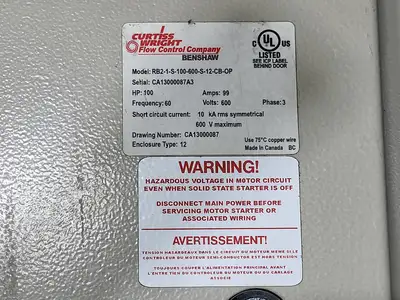 Used BENSHAW RB2-1-S-100-600-S-12-CB-OP Switchgears British Columbia CA | Lenmark #1427043