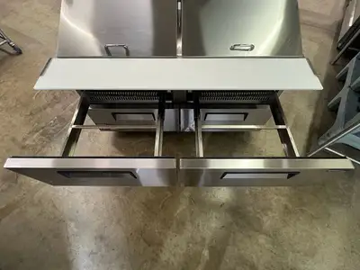 Used Turbo Air Used 60" Turbo Air TST-60SD-24-D4-N 4 Drawer Refrigerated Prep Table 120V - WO1 Food Prep Tables Illinois US | Falcon Restaurant Supply #1375243