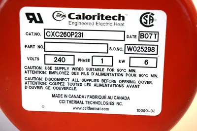 NEW CALORITECH CXC260P231 IMMETSION HEATER SINGLE PHASE 240V