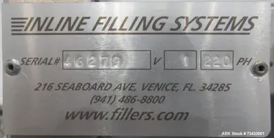 USED INLINE FILLING SYSTEMS COMPLETE L