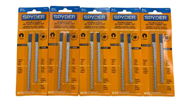 Spyder Double-Sided U-Shank Jig Saw Combo Kit Wood Multi-Surface 10 Pack