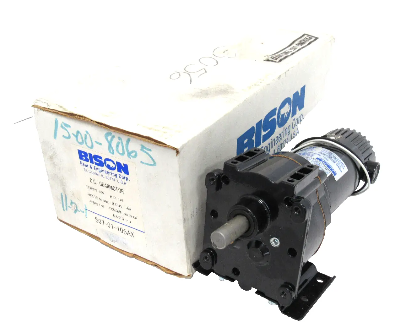 NEW BISON 507-01-106AX D.C. GEARMOTOR 90VDC 11:1 50701106AX