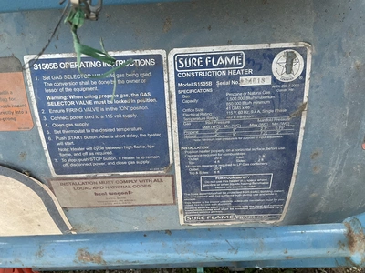 Used SUREFLAME S1505B Towable Heaters Michigan US | Miedema Asset Management Group #1437439