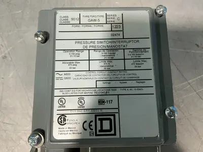 Used SQUARE D GAW5 Pressure Switches Ohio US | HGR 24 #1478076