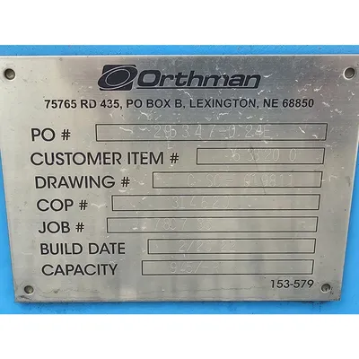 Used Orthman Conveying Systems Industrial Screw Auger Conveyor 9" Dia. X 42'L