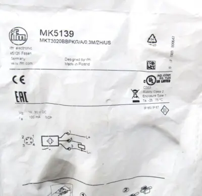 NEW IFM EFECTOR MKT3020BBPKG/A/0,3M/ZH/US SENSOR MK5139