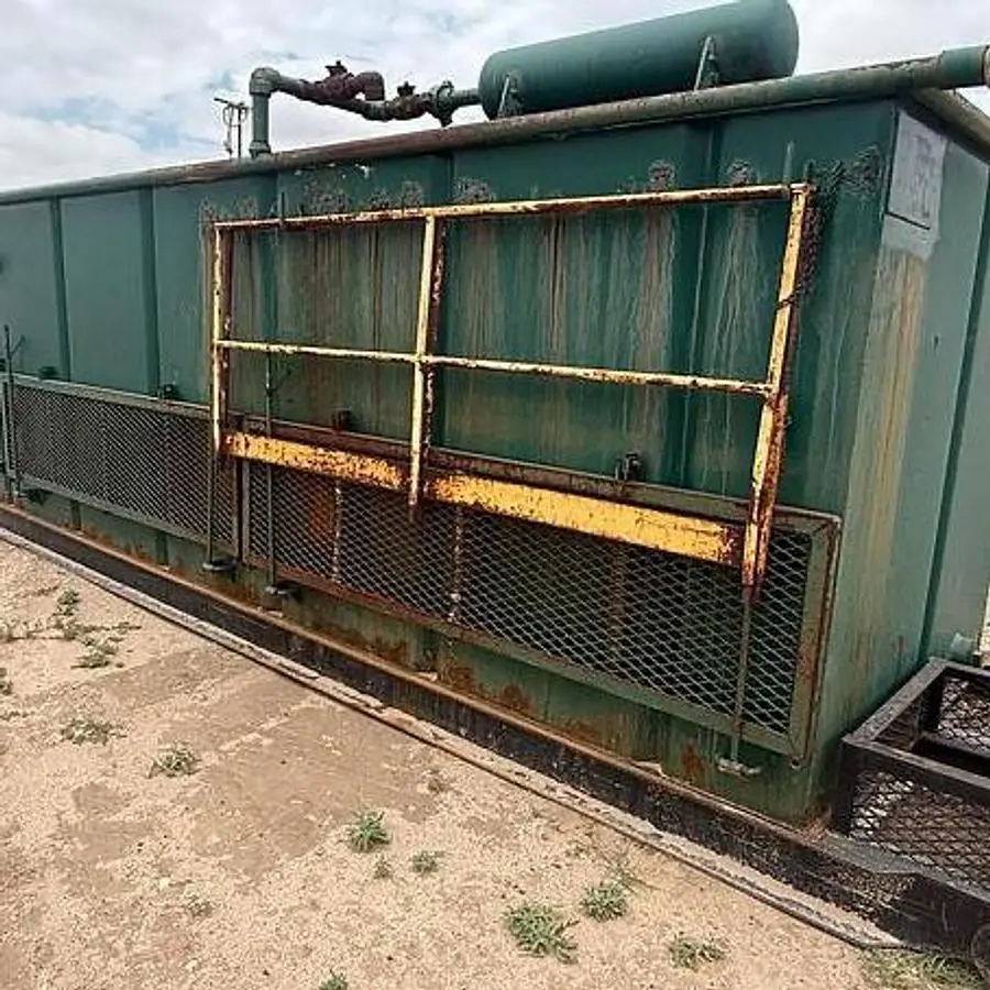USED OPEN TOP TANK 2 COMPARTMENT, SKIDDED, W/ GAS BUSTER