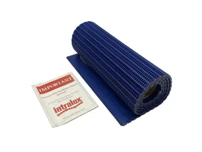 New | in-Stock Intralox Acetal Blue Conveyor Belt 23-1/4" W x 110" L w/ Manual Conveyor Parts Michigan US | Maverick Industrial Sales #1398213
