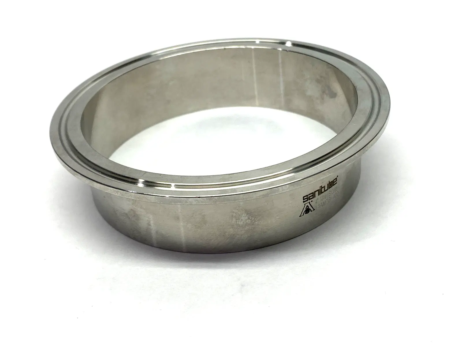 USED SANITUBE STAINLESS STEEL PIPE FITTING T316 3-6/10" ID X 4" OD