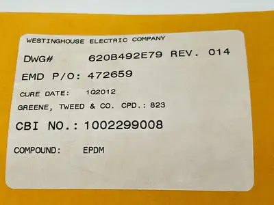New | in-Stock Westinghouse EPDM O-Ring CD 3Q2018 Seals & Gaskets Michigan US | Maverick Industrial Sales #1496147