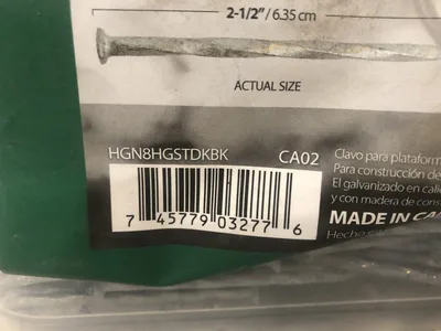 Huttig Grip 8D Fence deck nails 2 1/2″ spiral shenk 50 lb HGN8HGSTDKBK