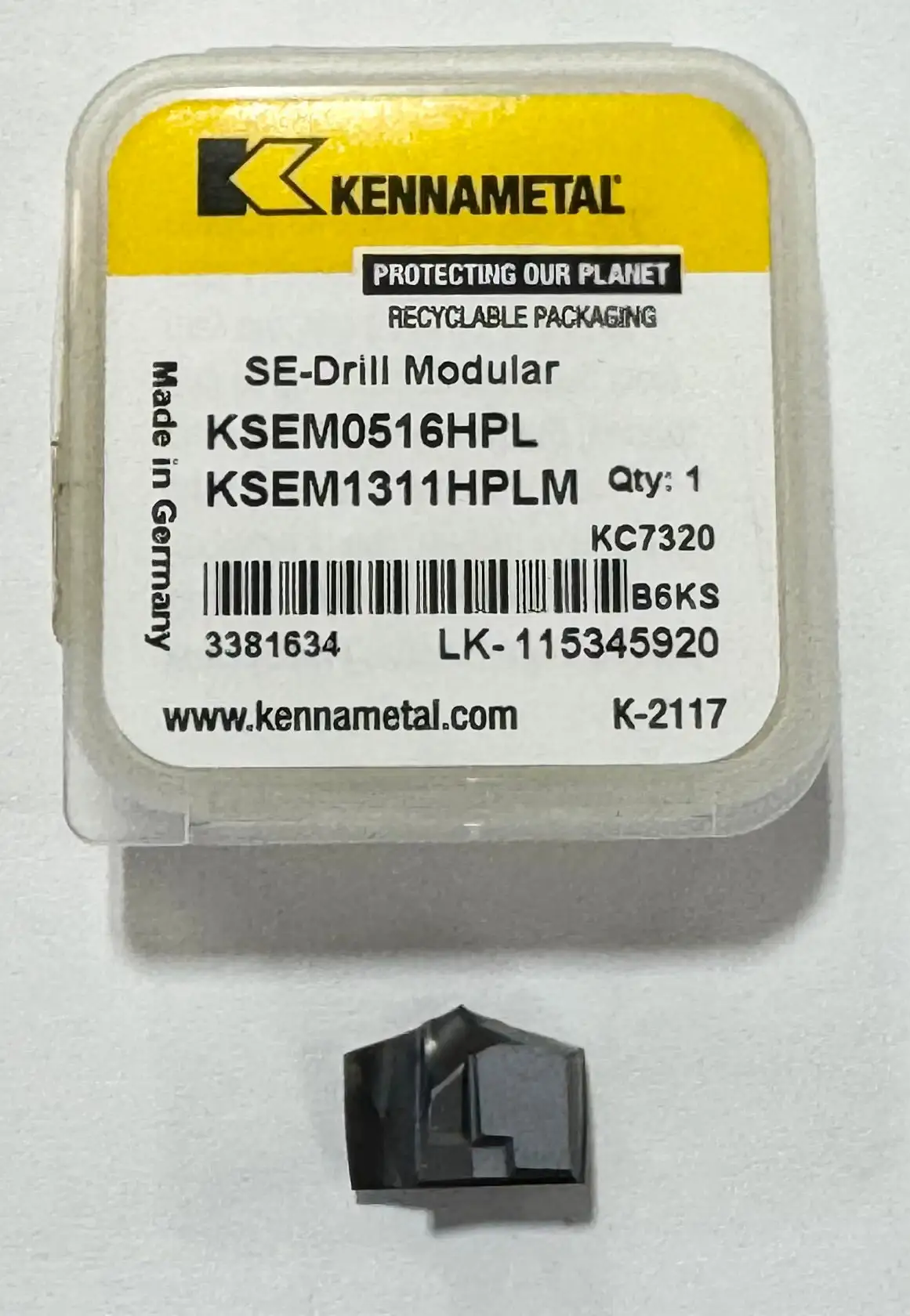 Kennametal 33/64" Carbide Drill Tip Insert KSEM0515HPL KC7320 PVD AlTiN