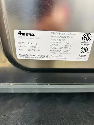 Amana RCS10TS 1000w Commercial Microwave w/ Touch Pad, 120v Refurbished