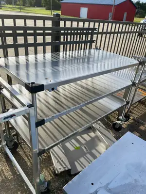 Used Metro Used 48" Metro Stainless Steel Shelves with Caster Wheels - SS254 Racks/Shelving Illinois US | Falcon Restaurant Supply #1375911