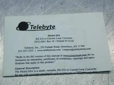 New | in-Stock TELEBYTE 65A Computer Accessories Ohio US | HGR 24 #872937