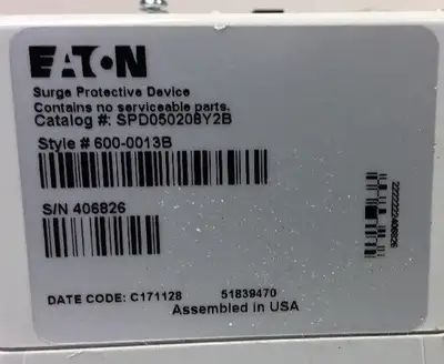 Eaton Surge Protective Device SPD050208Y2B 4B