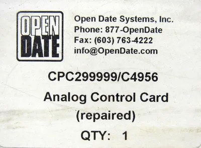 REFURBISHED OPEN DATE CPC299999/C4956 CONTROL CARD CPC299999C4956 CPC299999