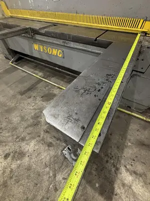 8' X 3/16" WYSONG MODEL #796 MECHANICAL POWER SQUARING SHEAR WITH BACK GAUGE: STOCK #23634