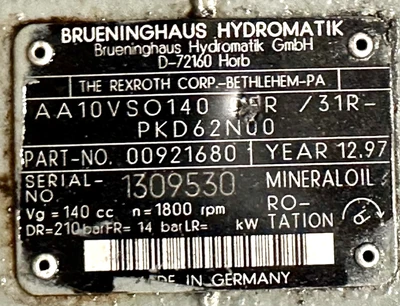 Used _UNKNOWN_ _UNKNOWN_ Hydraulic Pumps West Virginia US | Cooper Industries #1409168