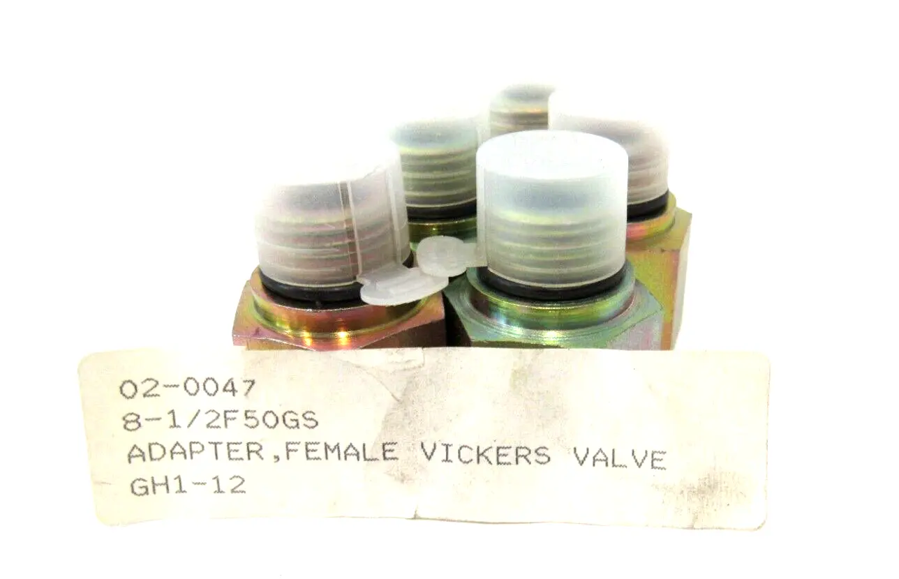 LOT OF 5 NEW VICKERS /PARKER 8-1/2 F50GS FEMALE ADAPTERS 812F50GS