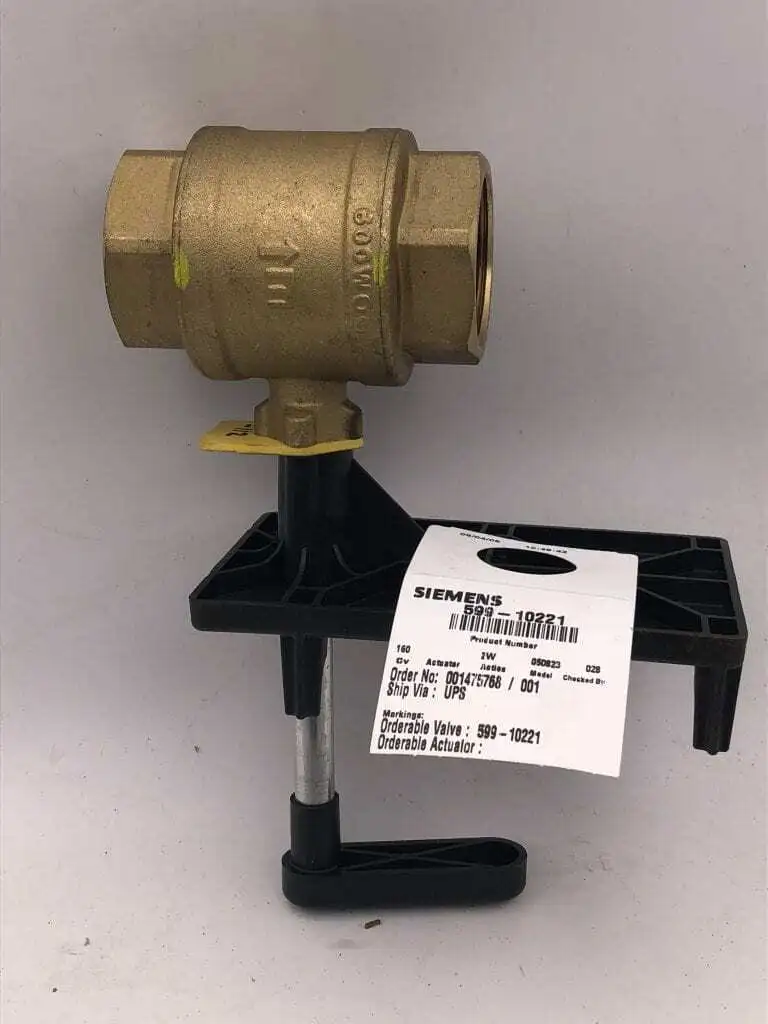 Siemens 599-10221 1-1/2″ Brass 2-Way Rotary Control Ball Valve -NIB