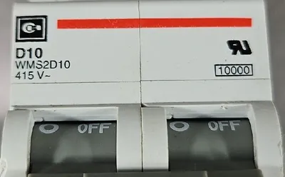 EATON WMS2D10 10A 2-Pole Miniature Circuit Breaker. Loc 4A-22