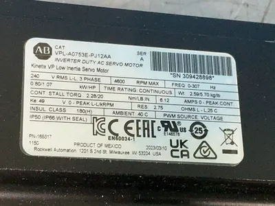 Used ALLENBRADLEY VPLA0753EPJ12AA Motors (misc) Ohio US | HGR 24 #1261262