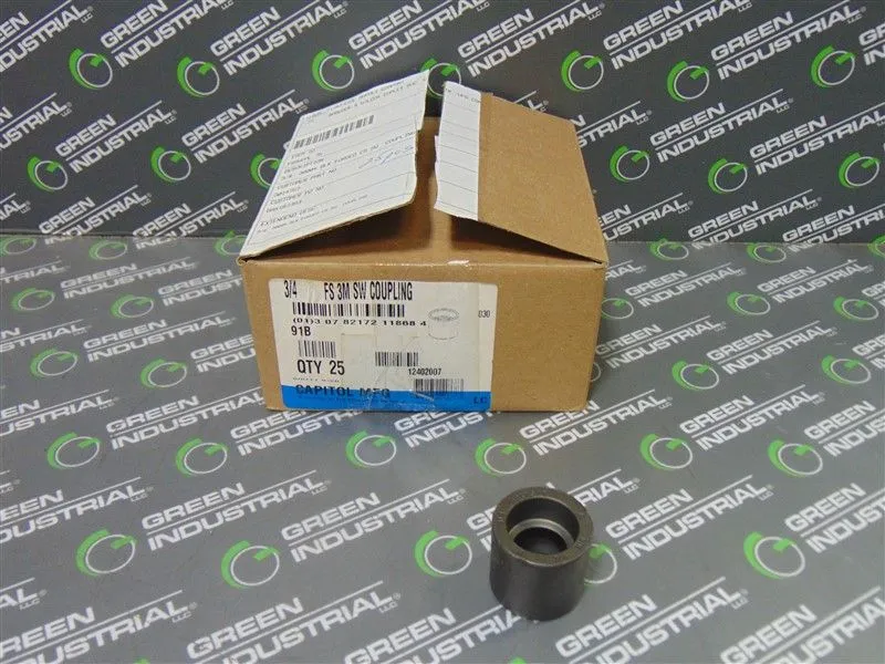 Box of 25 Capitol MFG FS 3M SW COUPLING Forged Steel 3/4" Pipe Couplings New NIB