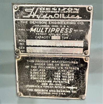 USED DENISON MULTIPRESS DENISON MULTIPRESS FG8C09D10A46A91S05 PRESS