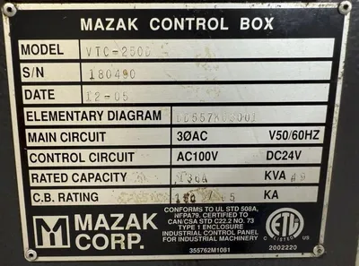 2005 MAZAK VTC-250D/50 Vertical Machining Centers | Bayou Machinery (6)