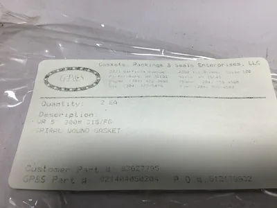 Lot of (2) Lamons 5″ 300 # 316L FG ASME B1620 Spiral Wound Gasket