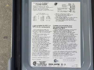 USED SQUARE D CH361AWK